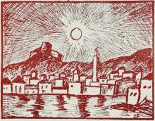 Zeichnung von J[ohannes] F[ischer]: [Ohne Titel], in: Ver! (Wien, [2]. Jg., H. 20–21 (August 1918), S. 279 und Umschlagseite 1