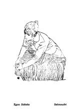 Egon Schiele: Sehnsucht, Rötelzeichnung in: Ver! (Wien), [1]. Jg., Nr. 18–19 (Juli 1918), S. 245