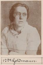 Emma Goldman. © Staatsarchiv Hamburg, Signatur 331-3-1063: Sammlung von Fotos von Anarchisten für das »Anarchisten-Album«