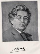 Ernst Viktor Zenker, Buchdruck nach Radierung von Emma Löwenstamm (1879–1941): in Ernst Viktor Zenker: Ein Mann im sterbenden Österreich. Erinnerungen aus meinem Leben. Reichenberg: Sudetendeutscher Verlag Franz Kraus 1935, vor dem Titelblatt
