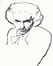 Hugo Sonnenschein. 1912. Zeichnung von Felix Albrecht Harta (1884–1967)