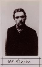 Julius Lieske. © Staatsarchiv Hamburg, Signatur 331-3-1063: Sammlung von Fotos von Anarchisten für das »Anarchisten-Album«