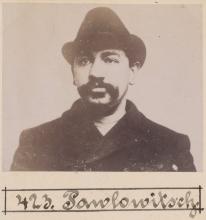 Paul Pawlowitsch. © Staatsarchiv Hamburg, Signatur 331-3-1063: Sammlung von Fotos von Anarchisten für das »Anarchisten-Album«