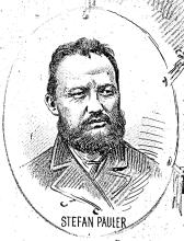 Stefan Pauler. Zeichnung in »Morgen-Post« (Wien) vom 6. April 1884
