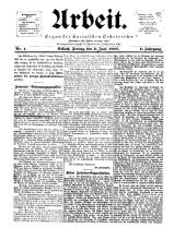 Arbeit. Organ der Socilaisten Österreichs. Villach, 3. juni 1887